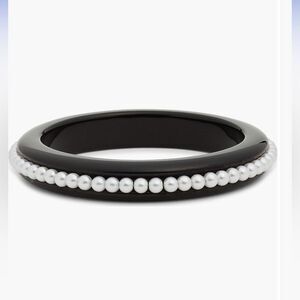 NWT *Open Edit* Faux Pearl Classic Black + White Bangle
